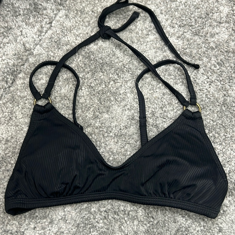 Xhilaration Target Brand Ribbed Black Bikini Top - Size Small
